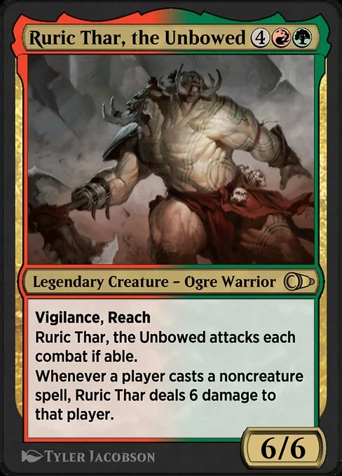 Ruric Thar, the Unbowed, carta Magic di tipo Legendary Creature — Ogre Warrior illustrata da Tyler Jacobson