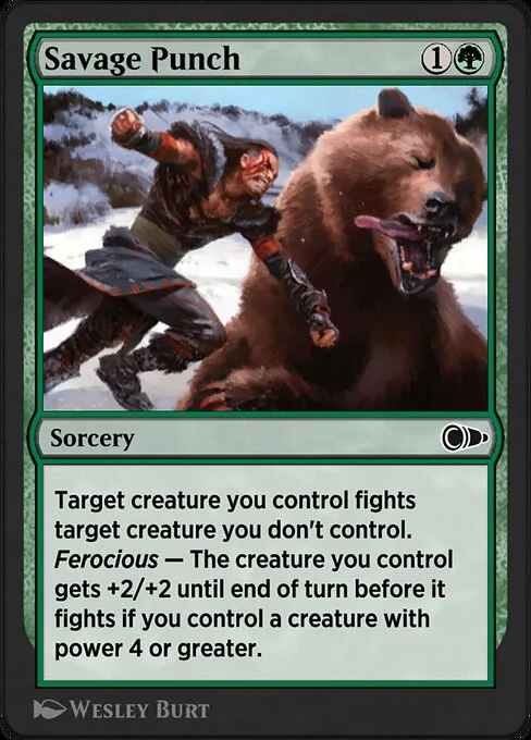Savage Punch, carta Magic di tipo Sorcery illustrata da Wesley Burt