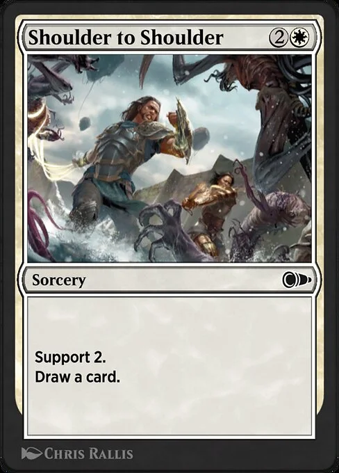 Shoulder to Shoulder, carta Magic di tipo Sorcery illustrata da Chris Rallis