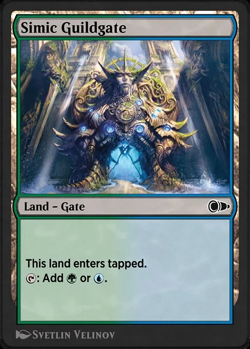 Simic Guildgate, carta Magic di tipo Land — Gate illustrata da Svetlin Velinov