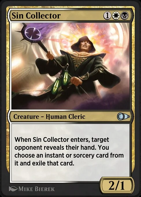 Sin Collector, carta Magic di tipo Creature — Human Cleric illustrata da Mike Bierek