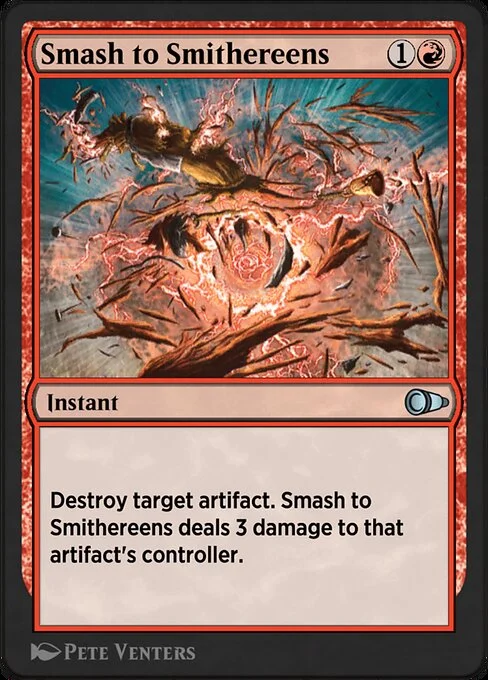 Smash to Smithereens, carta Magic di tipo Instant illustrata da Pete Venters