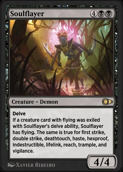 Soulflayer, carta Magic di tipo Creature — Demon illustrata da Xavier Ribeiro
