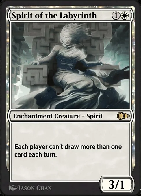 Spirit of the Labyrinth, carta Magic di tipo Enchantment Creature — Spirit illustrata da Jason Chan