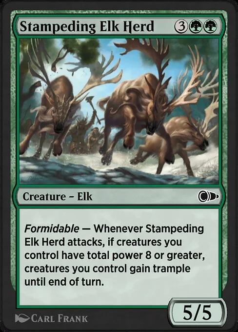 Stampeding Elk Herd, carta Magic di tipo Creature — Elk illustrata da Carl Frank