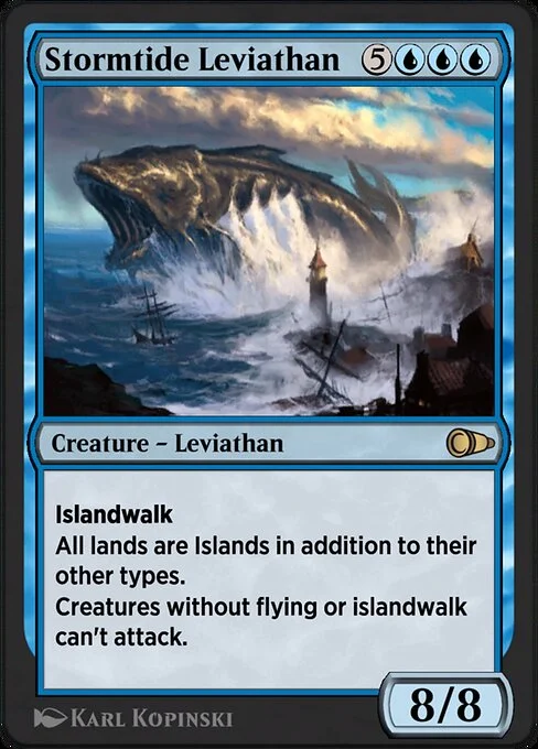 Stormtide Leviathan, carta Magic di tipo Creature — Leviathan illustrata da Karl Kopinski