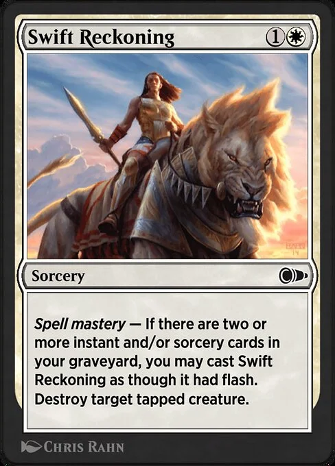 Swift Reckoning, carta Magic di tipo Sorcery illustrata da Chris Rahn