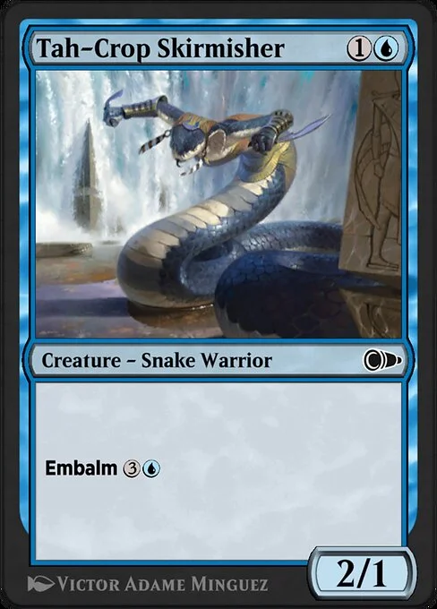 Tah-Crop Skirmisher, carta Magic di tipo Creature — Snake Warrior illustrata da Victor Adame Minguez