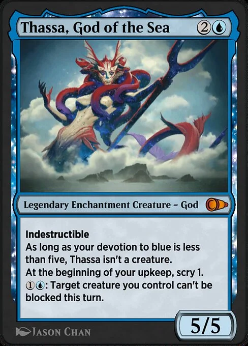 Thassa, God of the Sea, carta Magic di tipo Legendary Enchantment Creature — God illustrata da Jason Chan