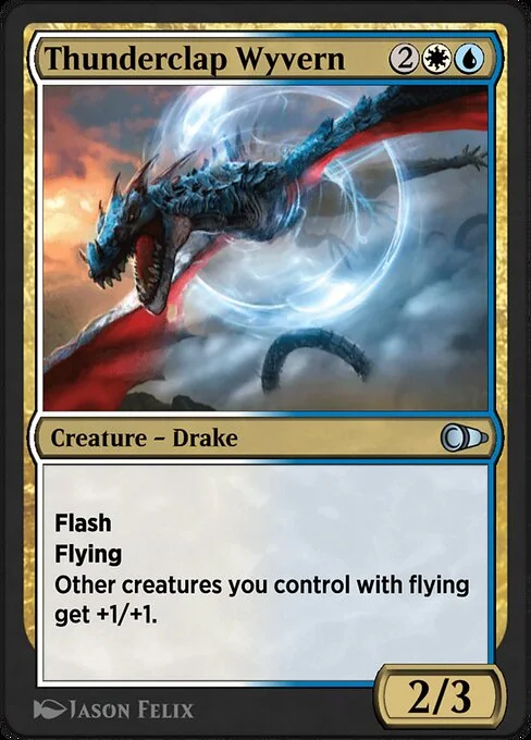Thunderclap Wyvern, carta Magic di tipo Creature — Drake illustrata da Jason Felix