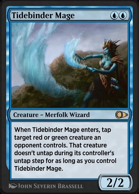 Tidebinder Mage, carta Magic di tipo Creature — Merfolk Wizard illustrata da John Severin Brassell