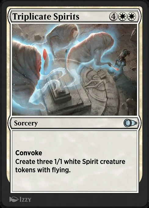 Triplicate Spirits, carta Magic di tipo Sorcery illustrata da Izzy
