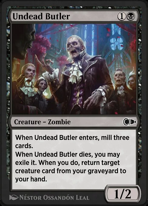 Undead Butler, carta Magic di tipo Creature — Zombie illustrata da Néstor Ossandón Leal