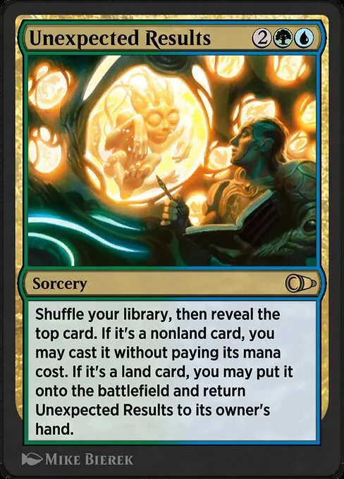 Unexpected Results, carta Magic di tipo Sorcery illustrata da Mike Bierek