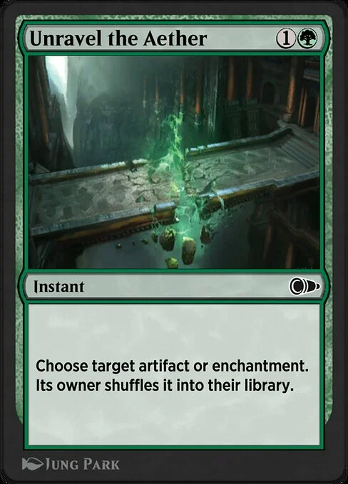 Unravel the Aether, carta Magic di tipo Instant illustrata da Jung Park