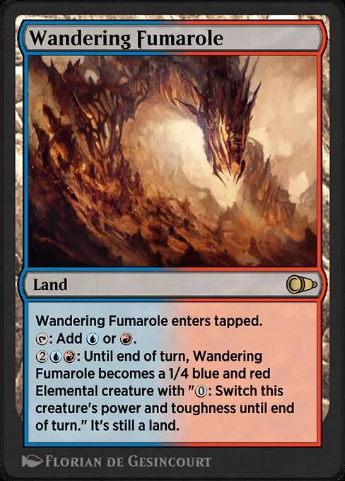 Wandering Fumarole, carta Magic di tipo Land illustrata da Florian de Gesincourt
