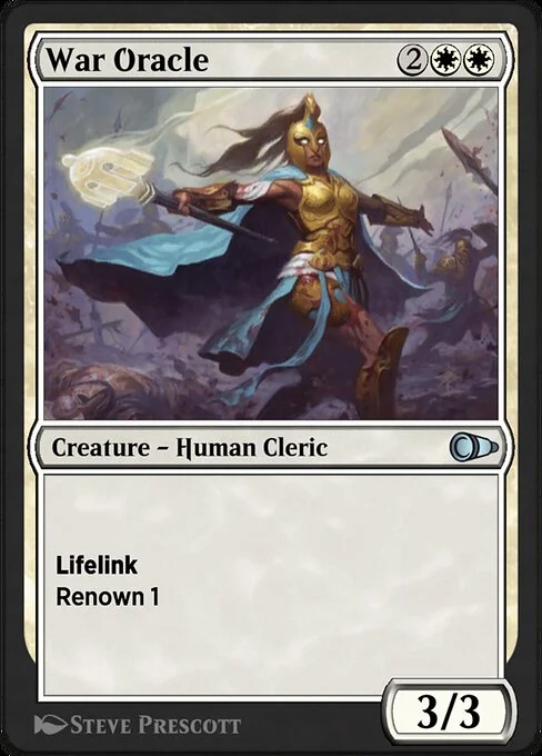 War Oracle, carta Magic di tipo Creature — Human Cleric illustrata da Steve Prescott