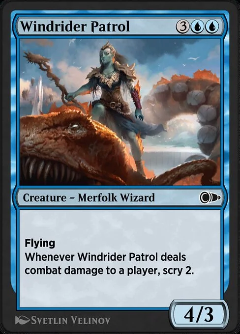 Windrider Patrol, carta Magic di tipo Creature — Merfolk Wizard illustrata da Svetlin Velinov