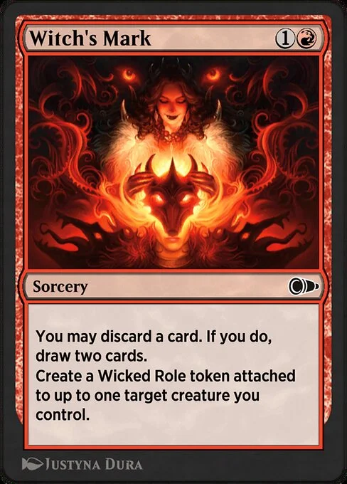 Witch's Mark, carta Magic di tipo Sorcery illustrata da Justyna Dura