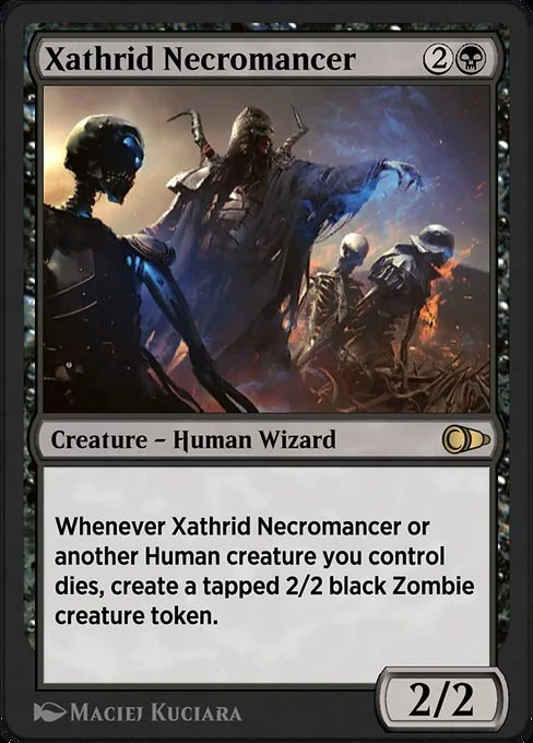 Xathrid Necromancer, carta Magic di tipo Creature — Human Wizard illustrata da Maciej Kuciara