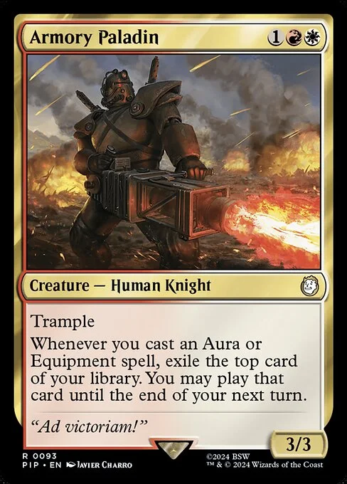 Armory Paladin, carta Magic di tipo Creature — Human Knight illustrata da Javier Charro