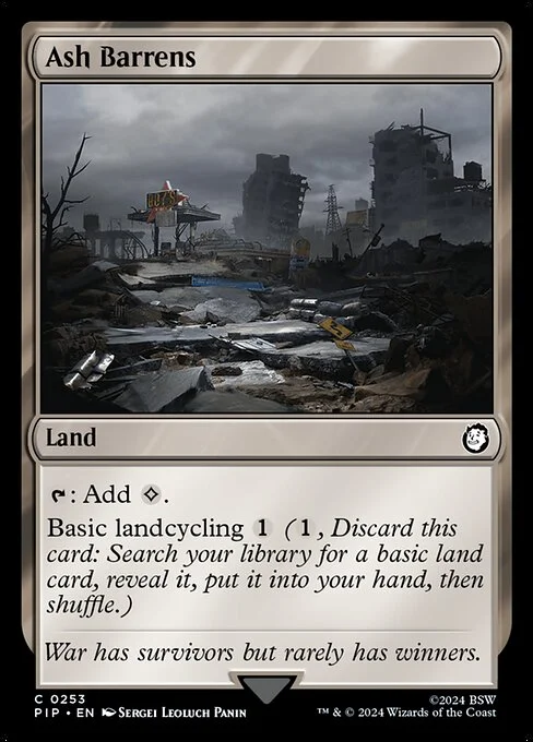 Ash Barrens, carta Magic di tipo Land illustrata da Sergei Leoluch Panin