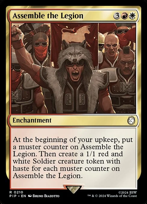 Assemble the Legion, carta Magic di tipo Enchantment illustrata da Bruno Biazotto