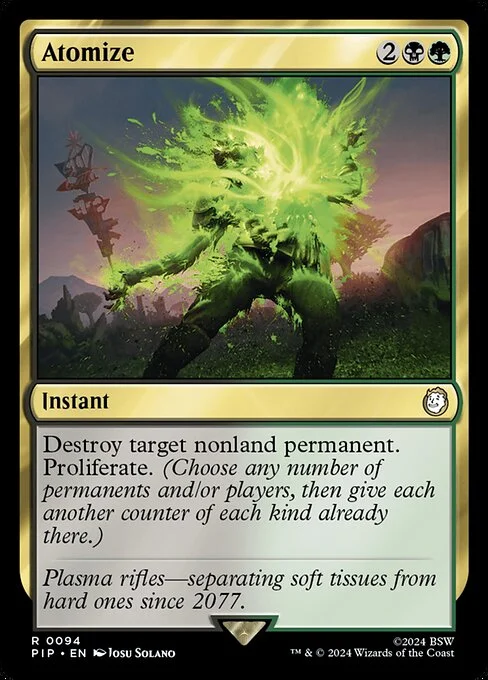 Atomize, carta Magic di tipo Instant illustrata da Josu Solano