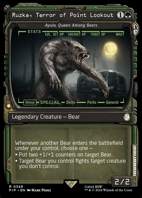 Ayula, Queen Among Bears, carta Magic di tipo Legendary Creature — Bear illustrata da Mark Poole