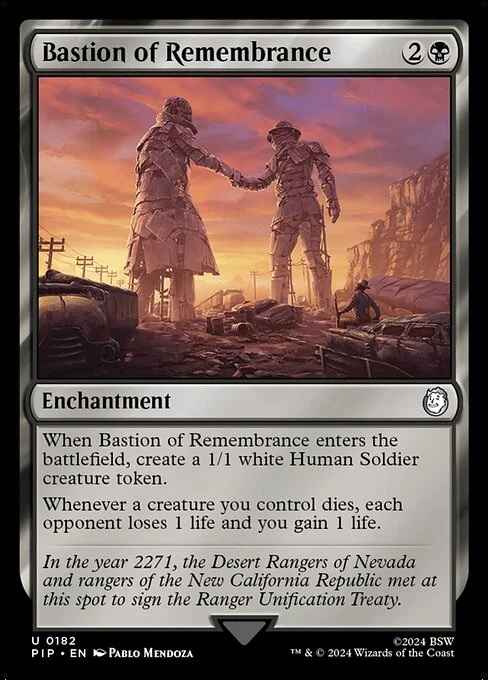 Bastion of Remembrance, carta Magic di tipo Enchantment illustrata da Pablo Mendoza