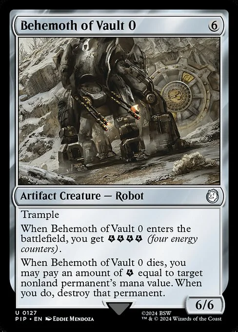 Behemoth of Vault 0, carta Magic di tipo Artifact Creature — Robot illustrata da Eddie Mendoza