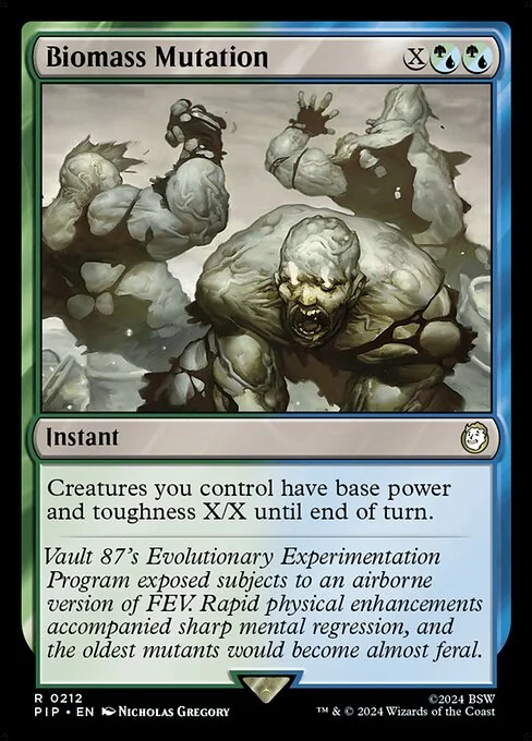 Biomass Mutation, carta Magic di tipo Instant illustrata da Nicholas Gregory