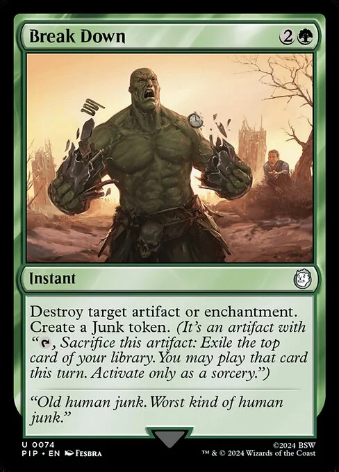 Break Down, carta Magic di tipo Instant illustrata da Fesbra