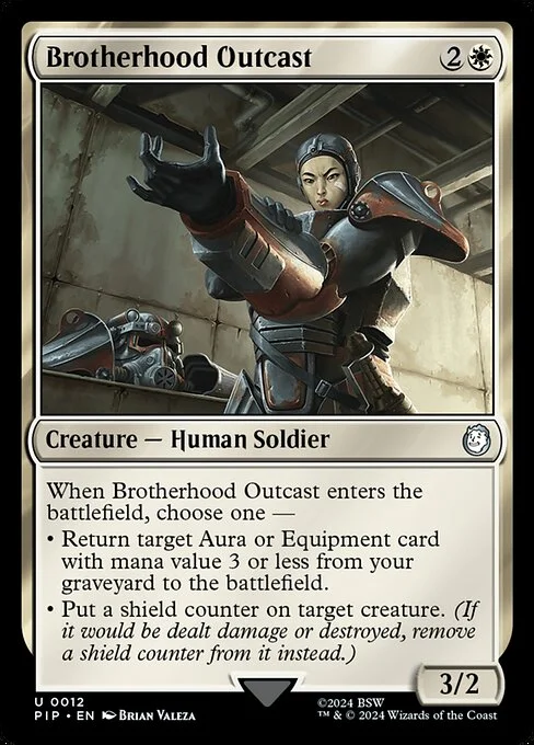 Brotherhood Outcast, carta Magic di tipo Creature — Human Soldier illustrata da Brian Valeza