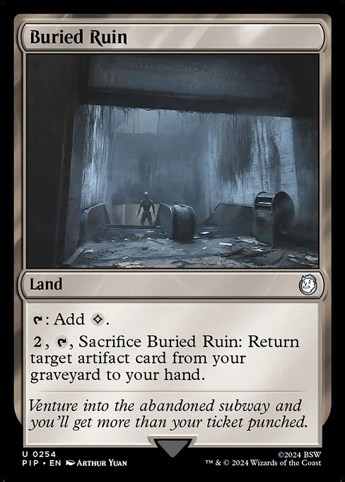 Buried Ruin, carta Magic di tipo Land illustrata da Arthur Yuan