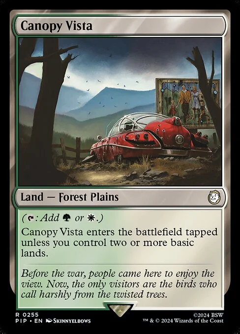 Canopy Vista, carta Magic di tipo Land — Forest Plains illustrata da Skinnyelbows
