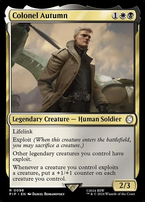 Colonel Autumn, carta Magic di tipo Legendary Creature — Human Soldier illustrata da Daniel Romanovsky