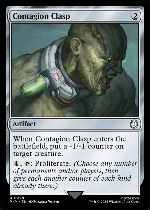 Contagion Clasp, carta Magic di tipo Artifact illustrata da Zuzanna Wużyk
