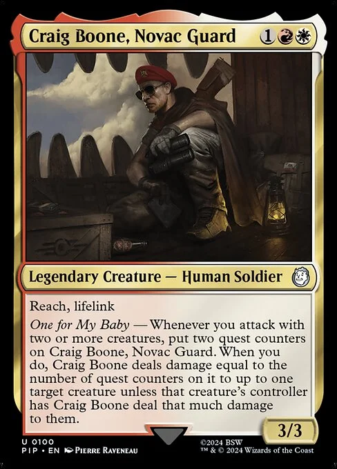 Craig Boone, Novac Guard, carta Magic di tipo Legendary Creature — Human Soldier illustrata da Pierre Raveneau
