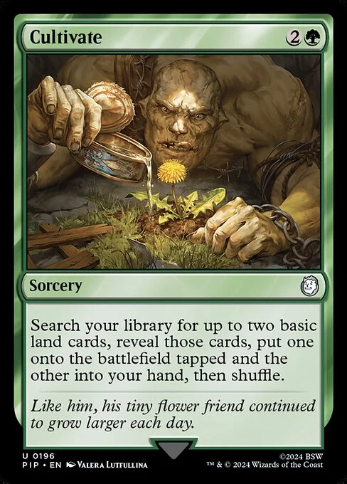 Cultivate, carta Magic di tipo Sorcery illustrata da Valera Lutfullina