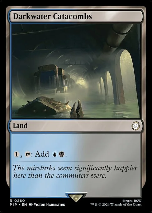 Darkwater Catacombs, carta Magic di tipo Land illustrata da Victor Harmatiuk