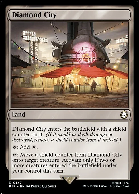 Diamond City, carta Magic di tipo Land illustrata da Pascal Quidault