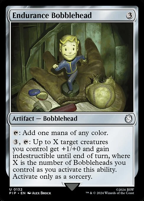 Endurance Bobblehead, carta Magic di tipo Artifact — Bobblehead illustrata da Alex Brock