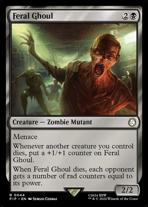Feral Ghoul, carta Magic di tipo Creature — Zombie Mutant illustrata da Sergio Cosmai