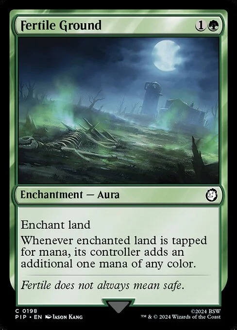 Fertile Ground, carta Magic di tipo Enchantment — Aura illustrata da Jason Kang