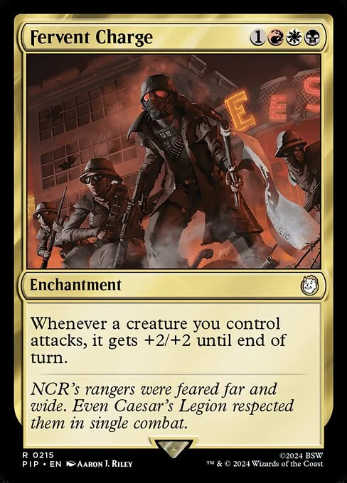 Fervent Charge, carta Magic di tipo Enchantment illustrata da Aaron J. Riley