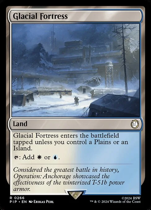 Glacial Fortress, carta Magic di tipo Land illustrata da Erikas Perl