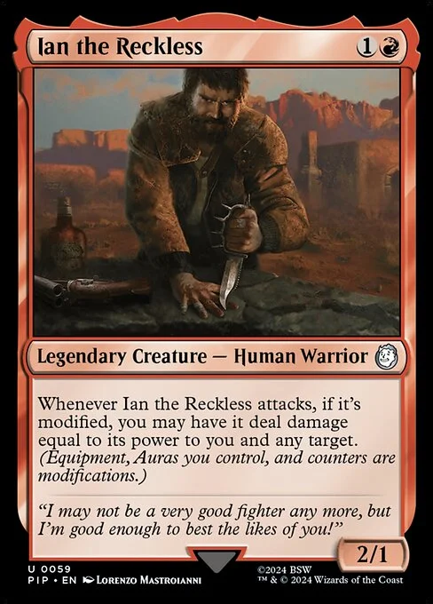 Ian the Reckless, carta Magic di tipo Legendary Creature — Human Warrior illustrata da Lorenzo Mastroianni