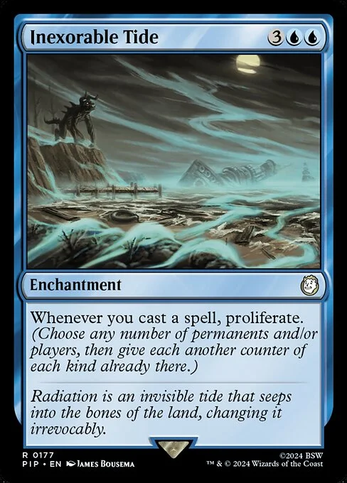 Inexorable Tide, carta Magic di tipo Enchantment illustrata da James Bousema