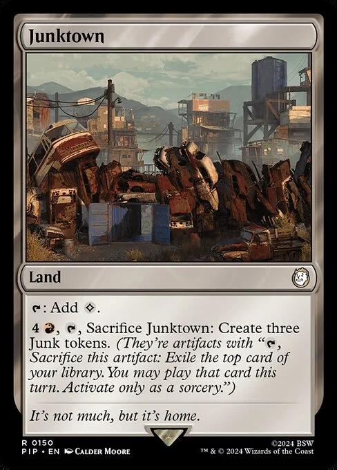 Junktown, carta Magic di tipo Land illustrata da Calder Moore